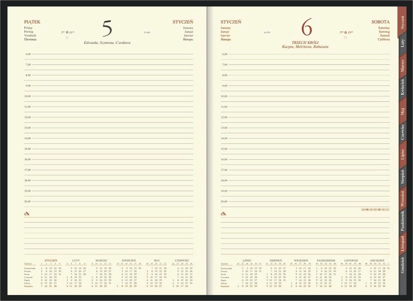 Kalendarz A4 Przeszywany Tosca 1201R 1201R-A4D-Tosca