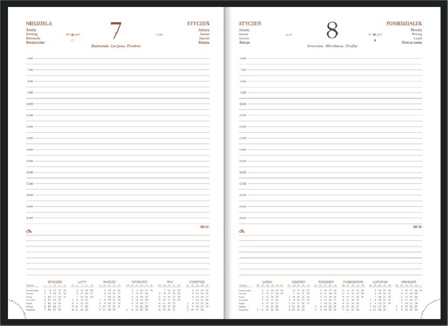 Kalendarz A4 Vivella Beżowy 1210 1210-A4D-Bezowy