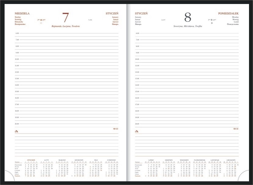 Kalendarz A4 Vivella Brązowy 1210 1210-A4D-Brazowy