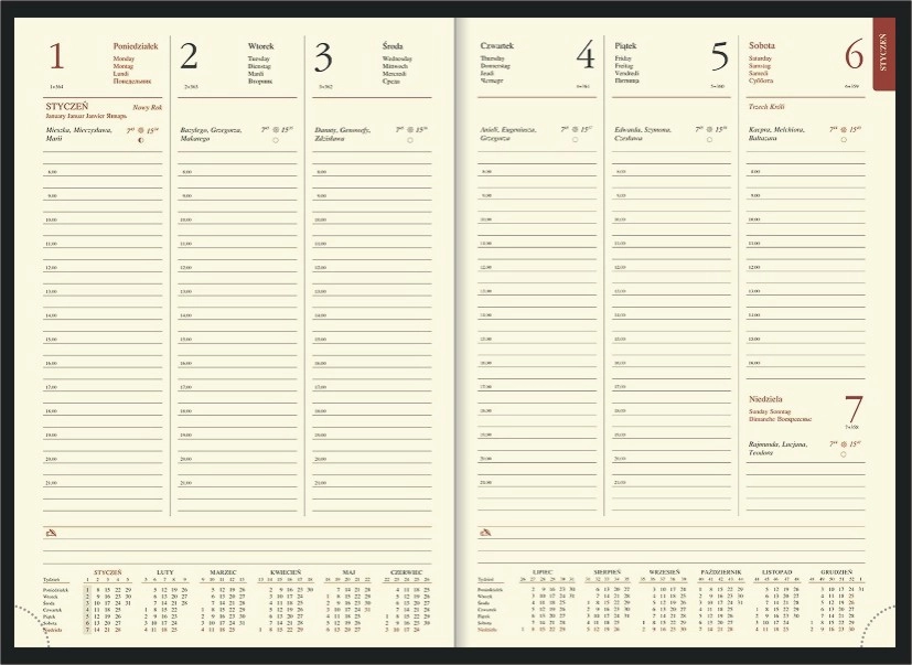 Kalendarz B5 Vivella Granatowy 1217 1217-B5T-Granatowy