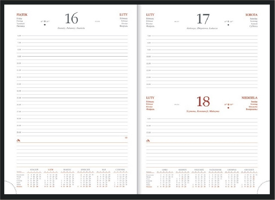 Kalendarz B5 Vivella Fioletowy 1220 1220-B5D-Fioletowy