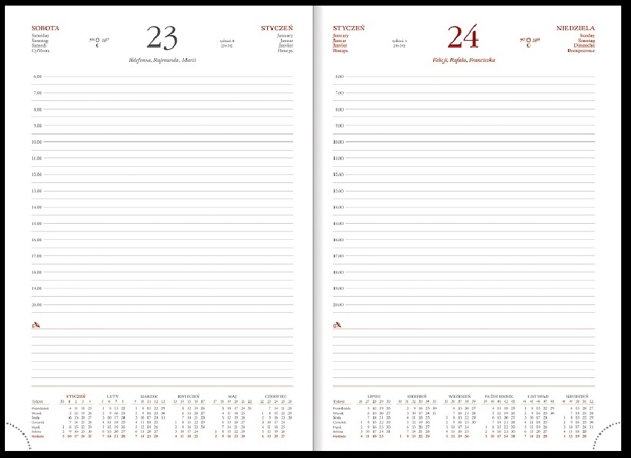 Kalendarz A4, Vivella, dzienny Zielony 2023 21a4d010b-zielony