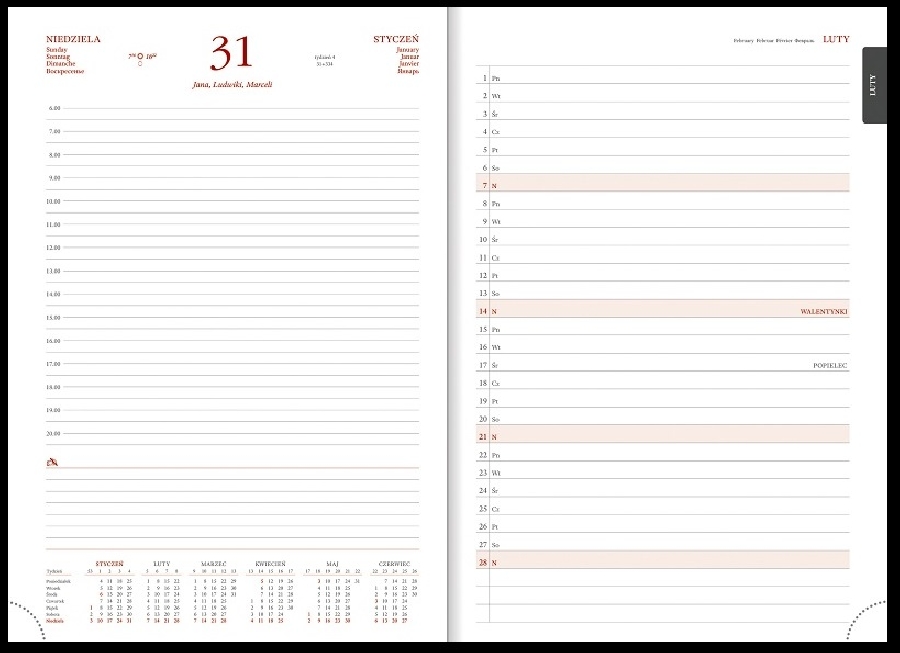 Kalendarz A4, Vivella, dzienny Zielony 2023 21a4d010b-zielony