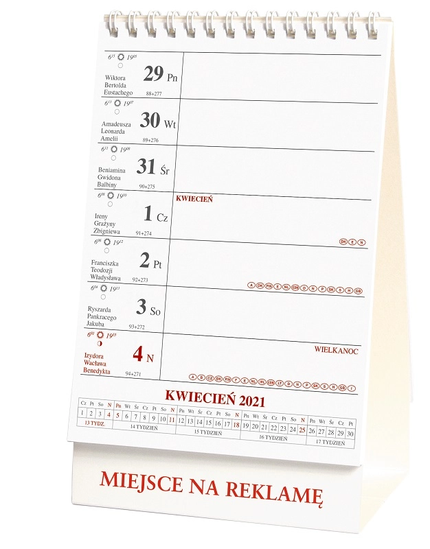 Kalendarz stojący, tygodniowy Indywidualny 21kb037b-indywidualny
