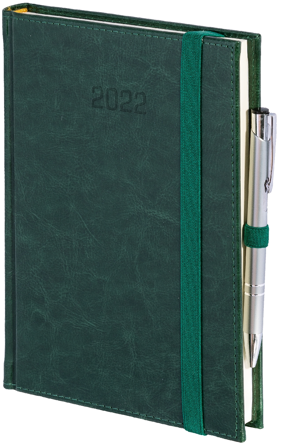 Kalendarz Nebraska z gumką A5 dzienny  A5D004K-zielony