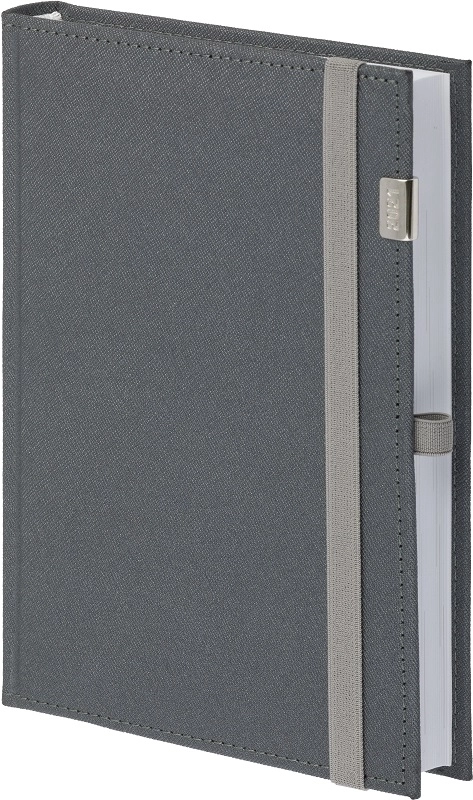 Kalendarz A4, Cross z gumką z metalową datówką, dzienny, z registrami Srebny z gumką szarą 21a4d154rk-srebny-z-gumka-szara