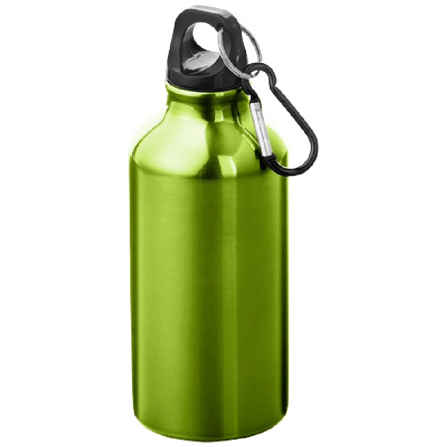 Aluminiowa butelka na wodę Oregon z karabińczykiem o pojemności 400 ml PFC-10000200 zielony