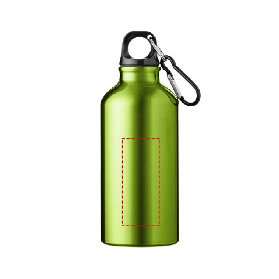 Aluminiowa butelka na wodę Oregon z karabińczykiem o pojemności 400 ml PFC-10000200 zielony