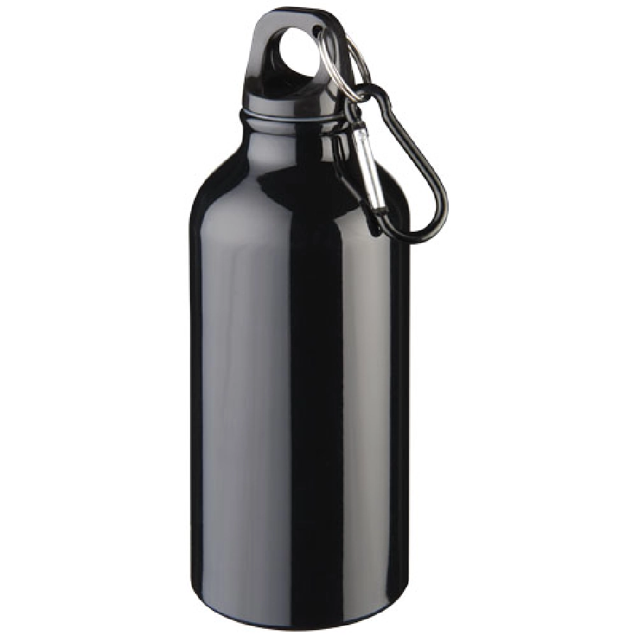 Aluminiowa butelka na wodę Oregon z karabińczykiem o pojemności 400 ml PFC-10000201 czarny