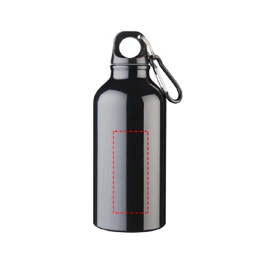 Aluminiowa butelka na wodę Oregon z karabińczykiem o pojemności 400 ml PFC-10000201 czarny
