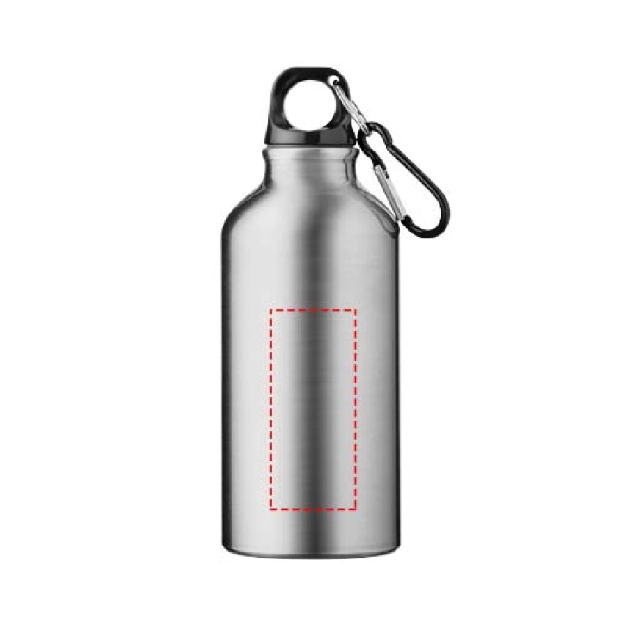 Aluminiowa butelka na wodę Oregon z karabińczykiem o pojemności 400 ml PFC-10000202 srebrny
