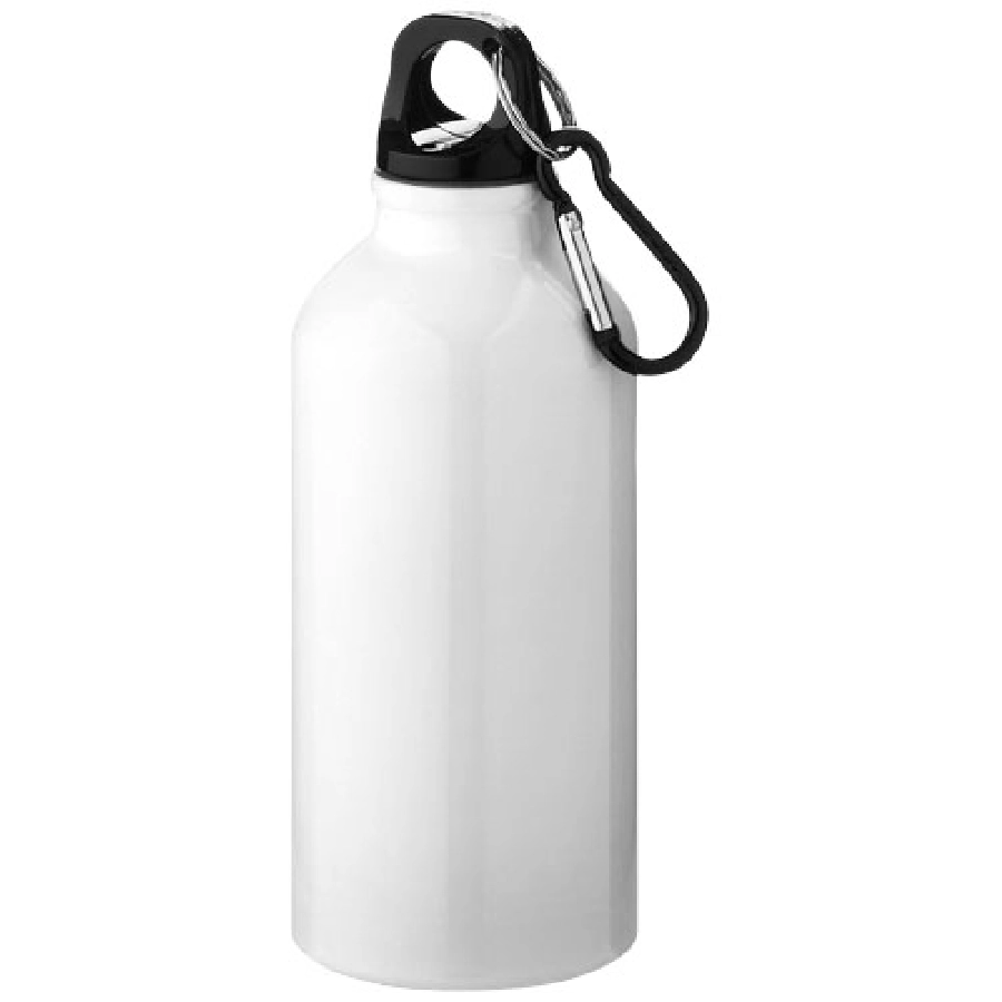 Aluminiowa butelka na wodę Oregon z karabińczykiem o pojemności 400 ml PFC-10000208 biały