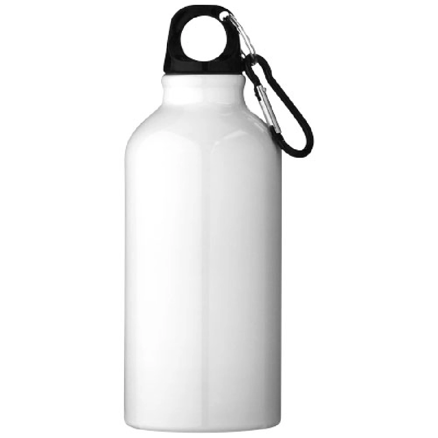 Aluminiowa butelka na wodę Oregon z karabińczykiem o pojemności 400 ml PFC-10000208 biały