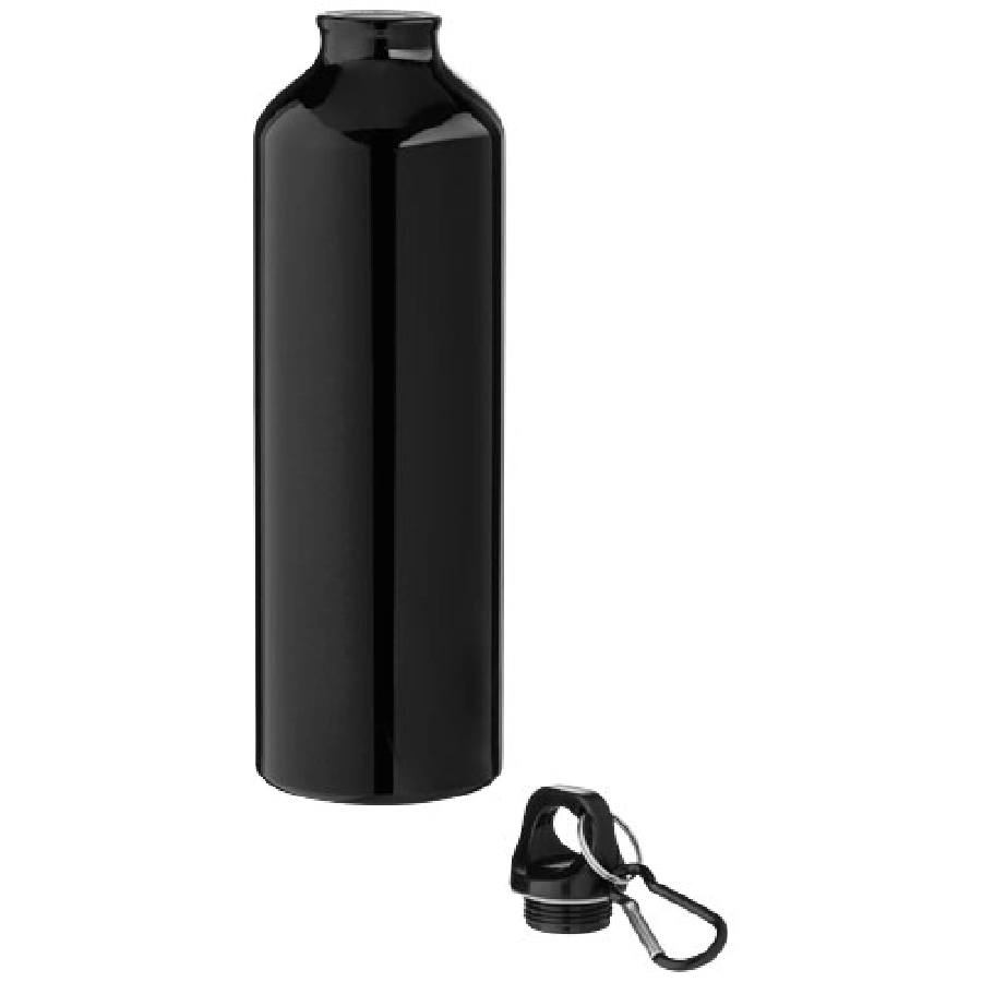 Aluminiowa butelka na wodę Oregon z karabińczykiem o pojemności 770 ml PFC-10029706 czarny