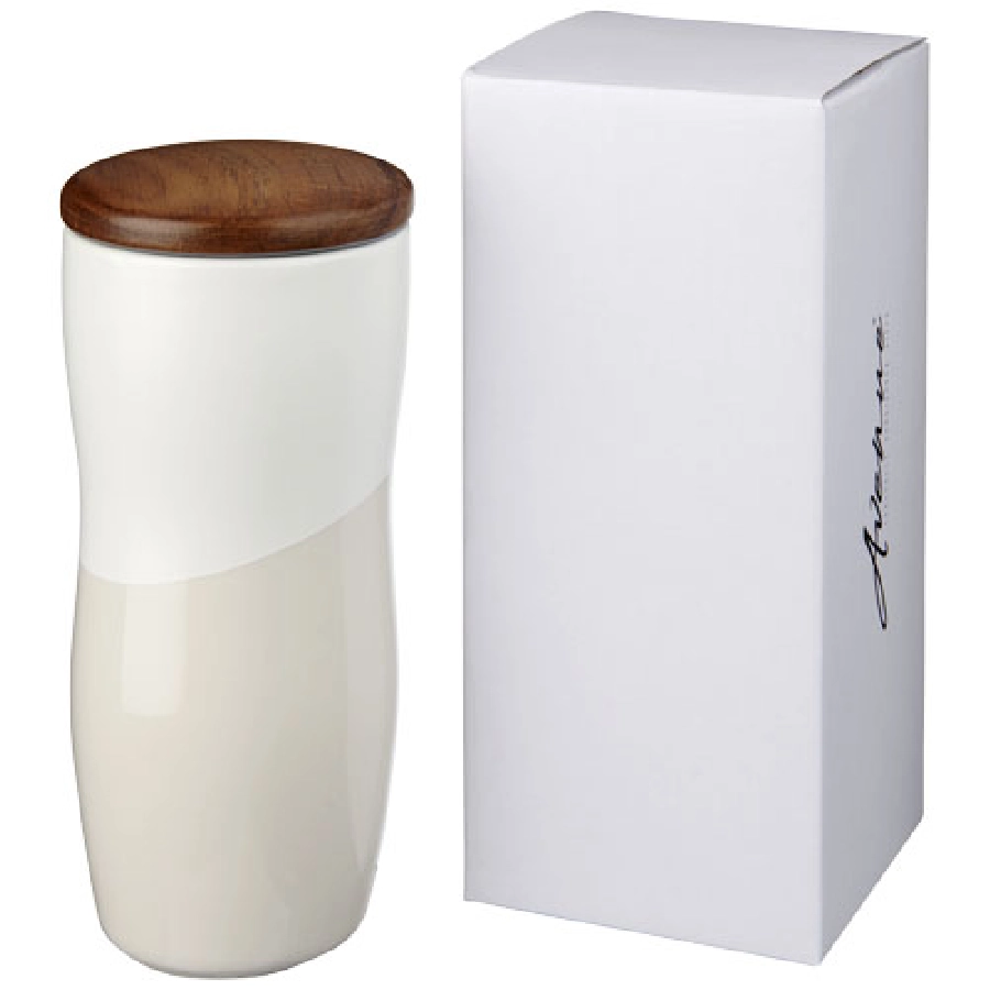 Dwuwarstwowy kubek ceramiczny Reno o pojemności 370 ml PFC-10059201 biały