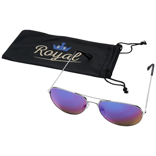 Okulary przeciwsłoneczne Aviator z lustrzanymi, kolorowymi soczewkami PFC-10060129 różowy