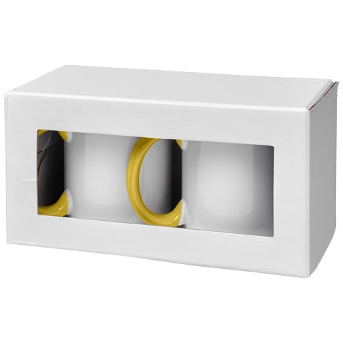 2-częściowy zestaw upominkowy Ceramic składający się z kubków z nadrukiem sublimacyjnym PFC-10062605 żółty