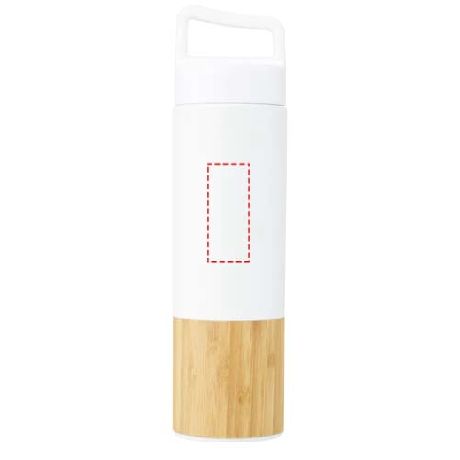 Torne miedziana, izolowana próżniowo butelka ze stali nierdzewnej o pojemności 540 ml z bambusową ścianką zewnętrzną PFC-10066901