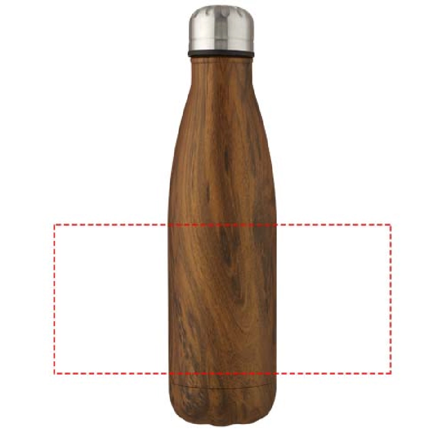 Izolowana próżniowo butelka Cove ze stali nierdzewnej o pojemności 500 ml z nadrukiem imitującym drewno PFC-10068371