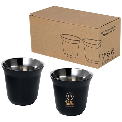 Duo zestaw filiżanek do espresso ze stali nierdzewnej z certyfikatem RCS 80 ml PFC-10080490