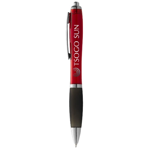 Długopis z kolorowym korpusem i czarnym uchwytem Nash PFC-10615500 czerwony