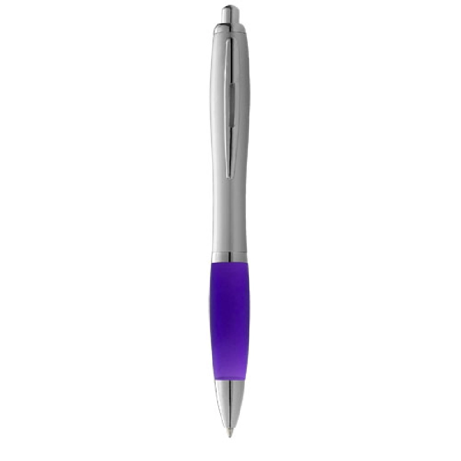 Długopis ze srebrnym korpusem i kolorowym uchwytem Nash PFC-10635502 fioletowy