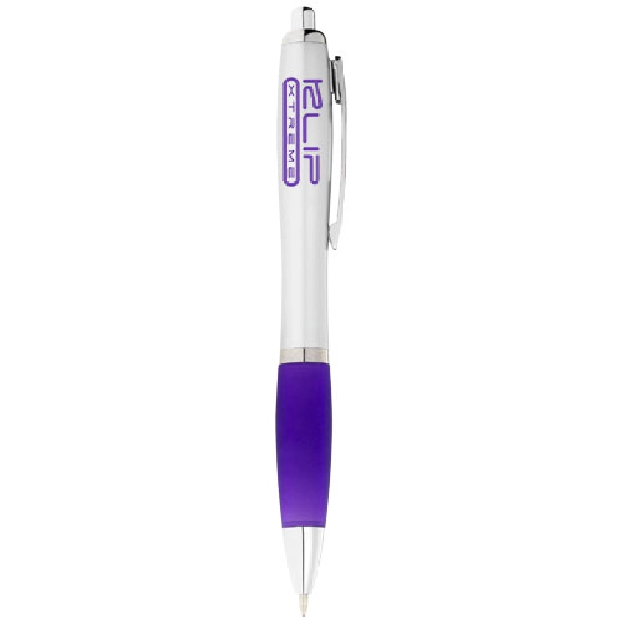 Długopis ze srebrnym korpusem i kolorowym uchwytem Nash PFC-10635502 fioletowy