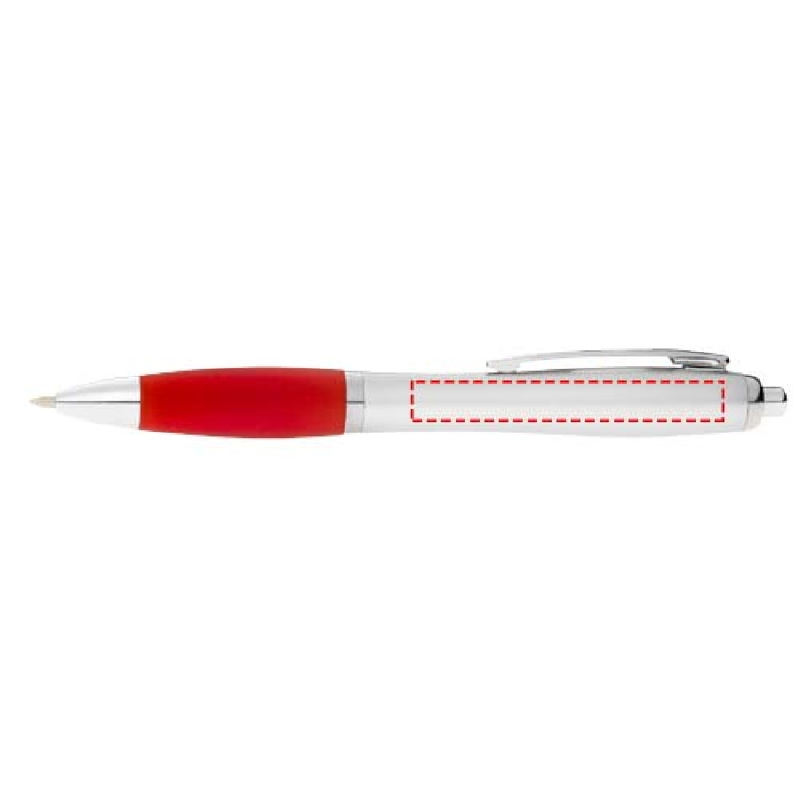 Długopis ze srebrnym korpusem i kolorowym uchwytem Nash PFC-10635503 srebrny
