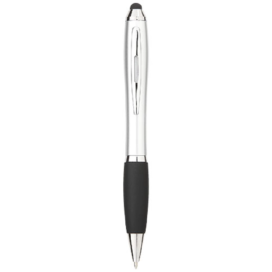 Długopis kolorowy ze stylusem i czarnym uchwytem Nash PFC-10639201 srebrny
