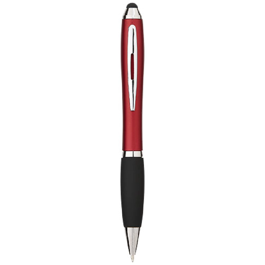 Długopis kolorowy ze stylusem i czarnym uchwytem Nash PFC-10639203 czerwony