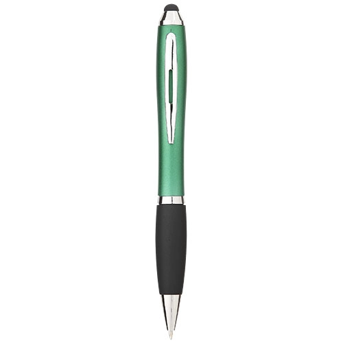 Długopis kolorowy ze stylusem i czarnym uchwytem Nash PFC-10639204 zielony