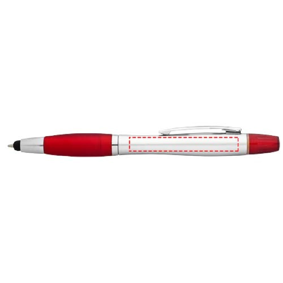 Długopis ze stylusem i zakreślaczem Nash PFC-10658102 srebrny
