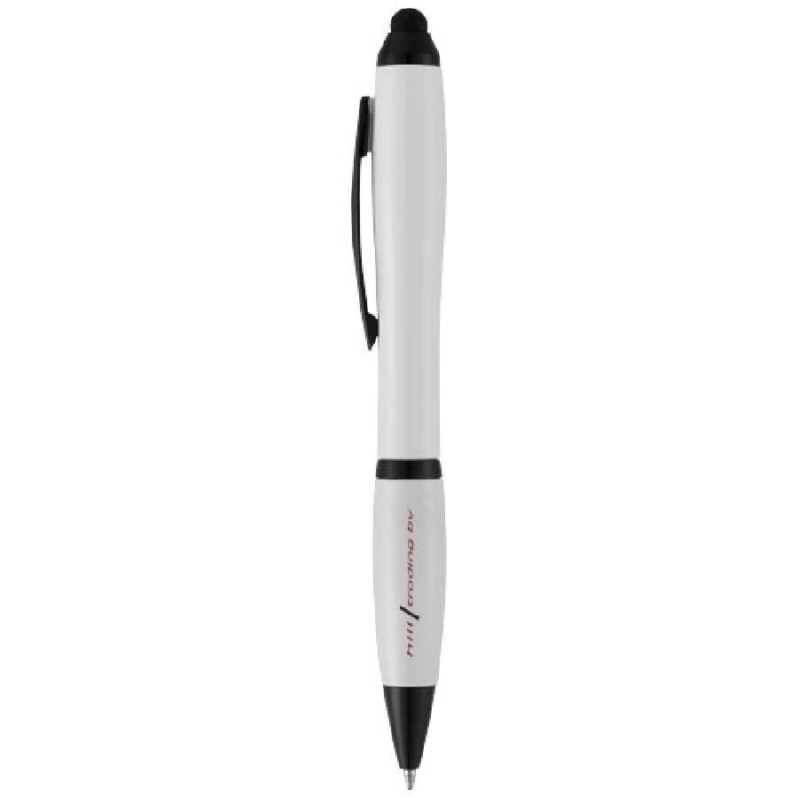 Długopis ze stylusem i kolorowym uchwytem Nash PFC-10674001 biały
