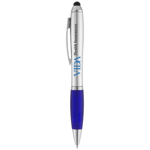 Długopis ze stylusem i kolorowym uchwytem Nash PFC-10678500 srebrny
