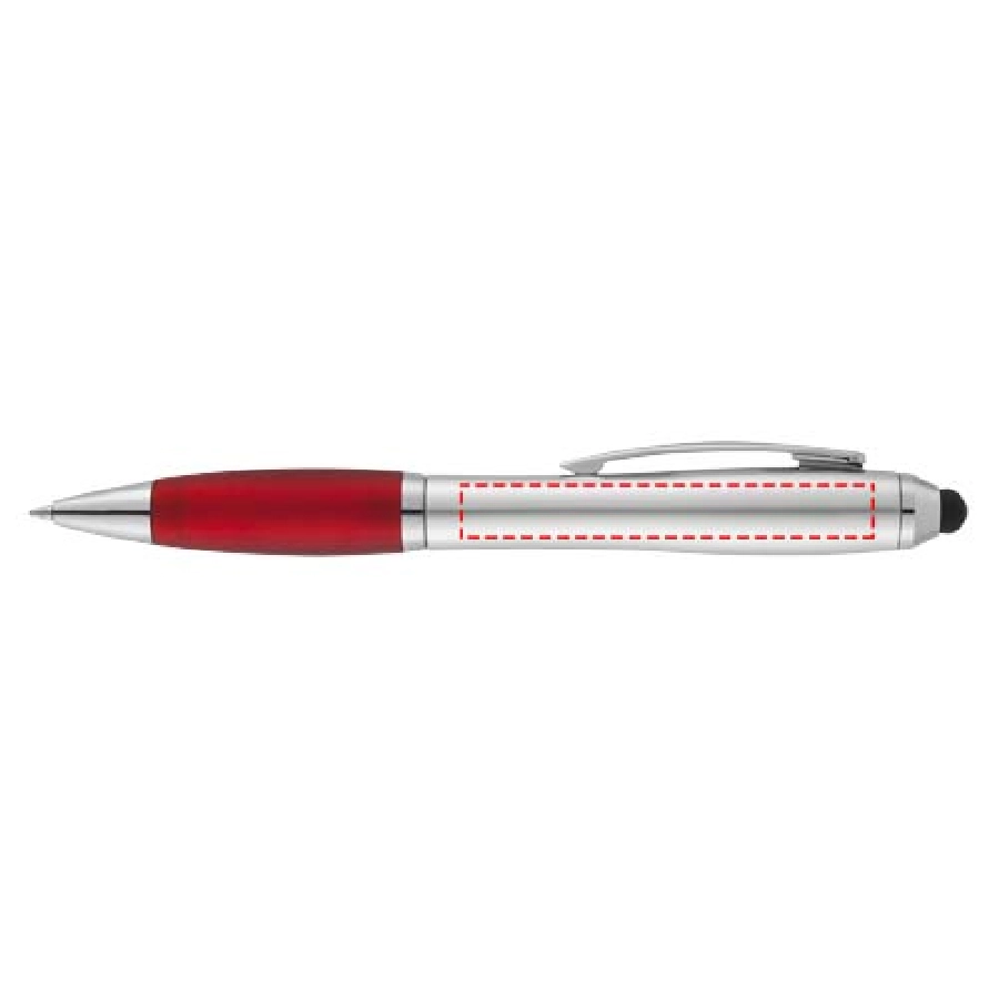 Długopis ze stylusem i kolorowym uchwytem Nash PFC-10678501 srebrny
