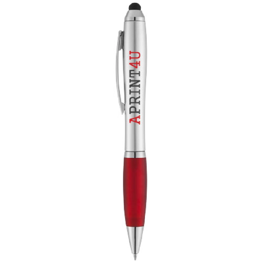 Długopis ze stylusem i kolorowym uchwytem Nash PFC-10678501 srebrny
