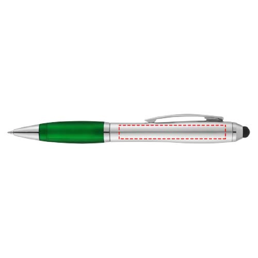 Długopis ze stylusem i kolorowym uchwytem Nash PFC-10678502 srebrny
