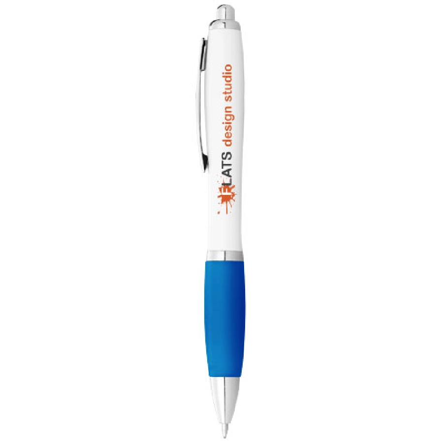 Długopis Nash z białym korpusem i kolorwym uchwytem PFC-10690006 biały