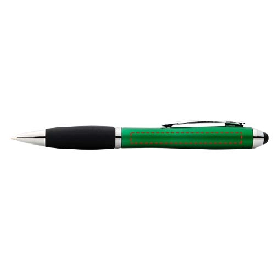 Długopis z kolorowym stylusem i czarnym uchwytem Nash PFC-10690304 zielony