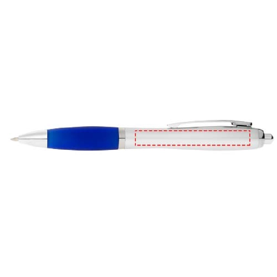 Długopis ze srebrnym korpusem i kolorowym uchwytem Nash PFC-10707700 srebrny
