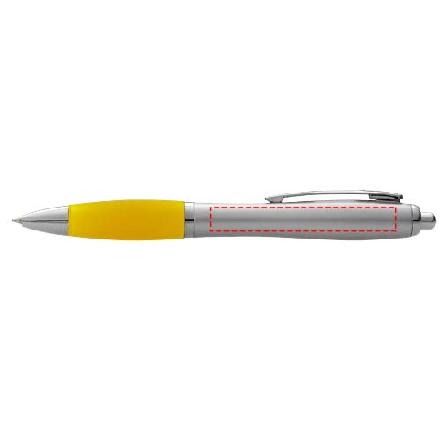 Długopis ze srebrnym korpusem i kolorowym uchwytem Nash PFC-10707704 srebrny
