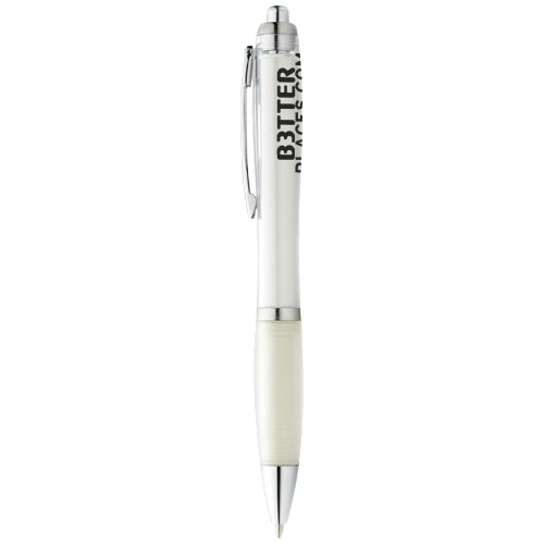 Długopis z kolorowym korpusem i uchwytem Nash PFC-10707800 biały