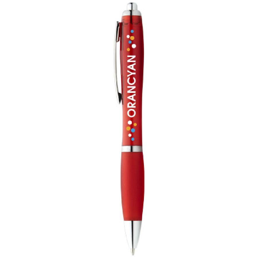 Długopis z kolorowym korpusem i uchwytem Nash PFC-10707802 czerwony