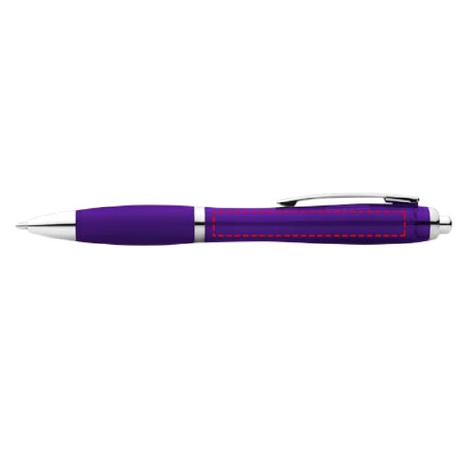 Długopis z kolorowym korpusem i uchwytem Nash PFC-10707809 fioletowy