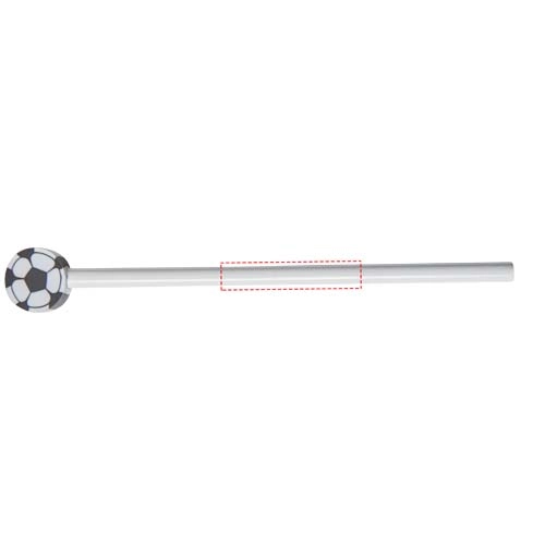 Ołówek z gumką w kształcie piłki nożnej Goal PFC-10710100 biały