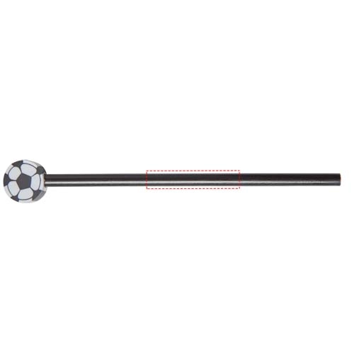 Ołówek z gumką w kształcie piłki nożnej Goal PFC-10710101 czarny