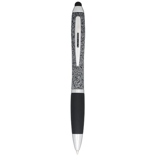 Nakrapiany długopis Nash ze stylusem PFC-10730900 biały