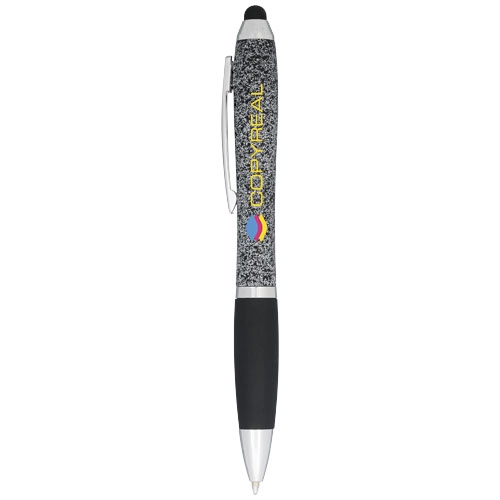 Nakrapiany długopis Nash ze stylusem PFC-10730900 biały