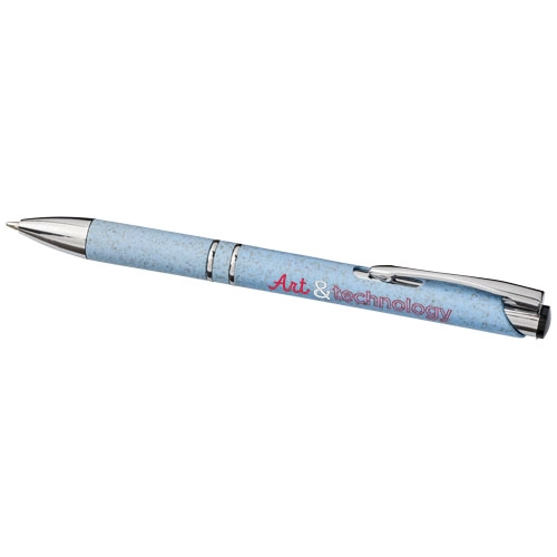 Długopis automatyczny Moneta z plastiku ABS i słomy pszenicznej PFC-10738201 niebieski