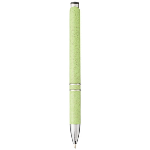 Długopis automatyczny Moneta z plastiku ABS i słomy pszenicznej PFC-10738202 zielony